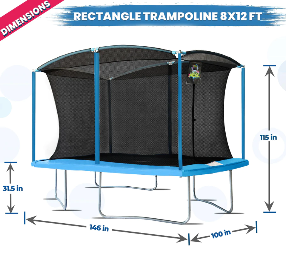 machrus moxie gymnastics rectangular trampoline dimensions