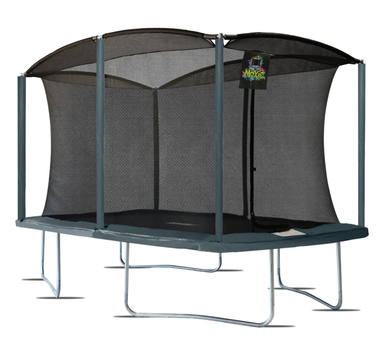 machrus moxie ocean green gymnastics rectangular trampoline side view