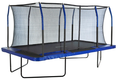 machrus upper bounce 8 by 14 feet gymnastics rectangular trampoline angled side view