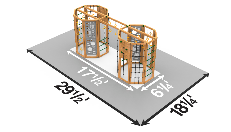 playstar cliffhanger gold playset top view dimensions