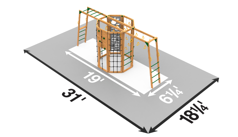 playstar cliffhanger silver playset top view dimensions