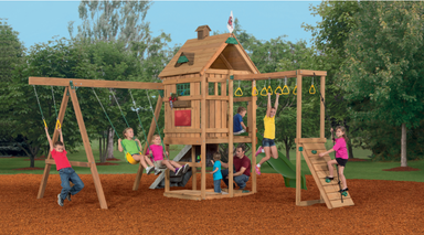 playstar contender silver playset outdoors view with kids