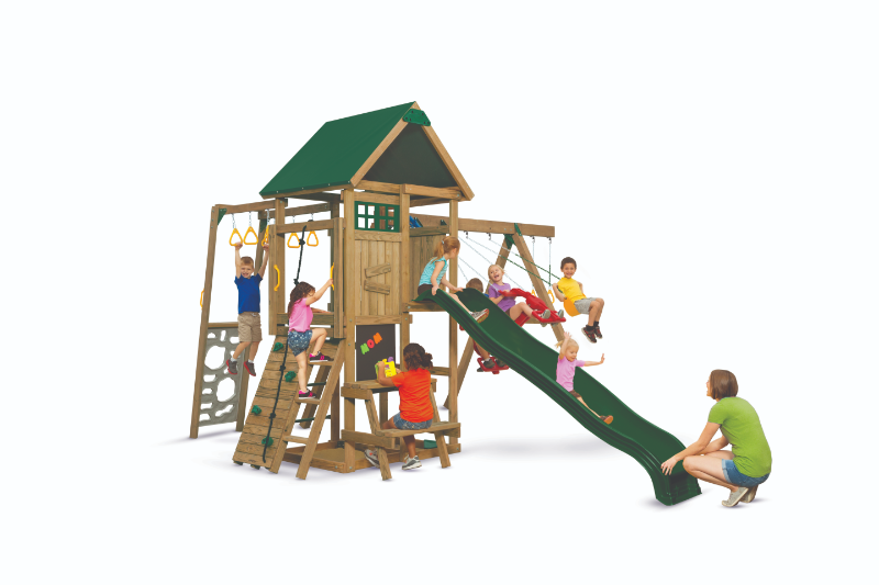 playstar highland silver playset side view with kids