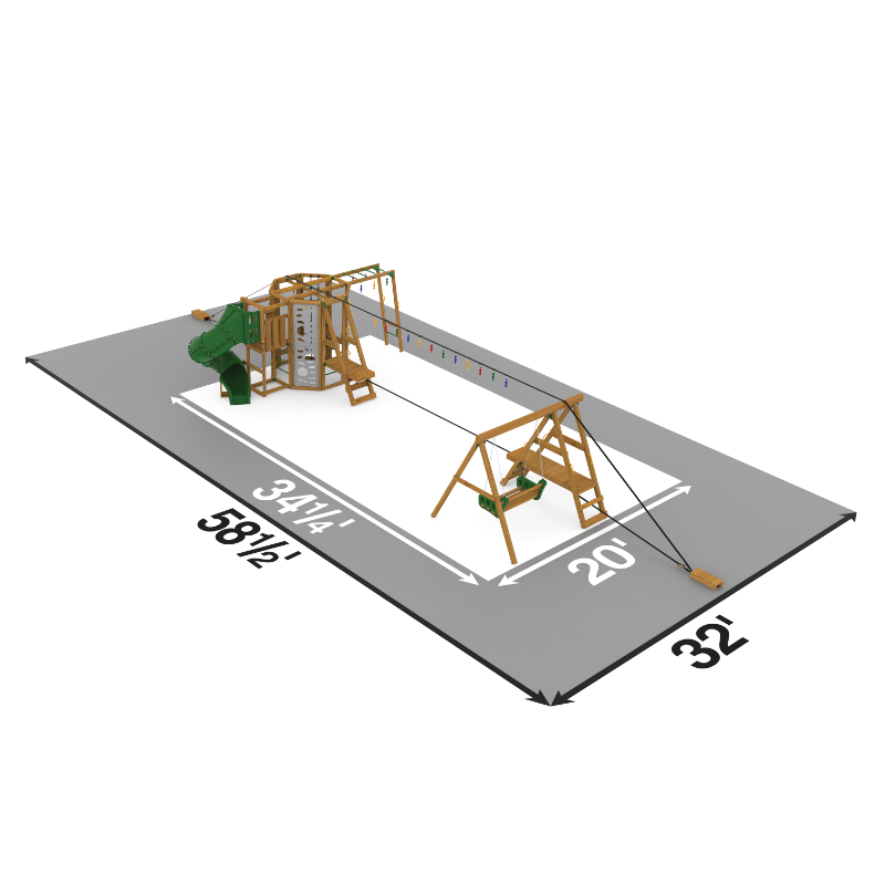 playstar ninja power tower gold playset top view dimensions