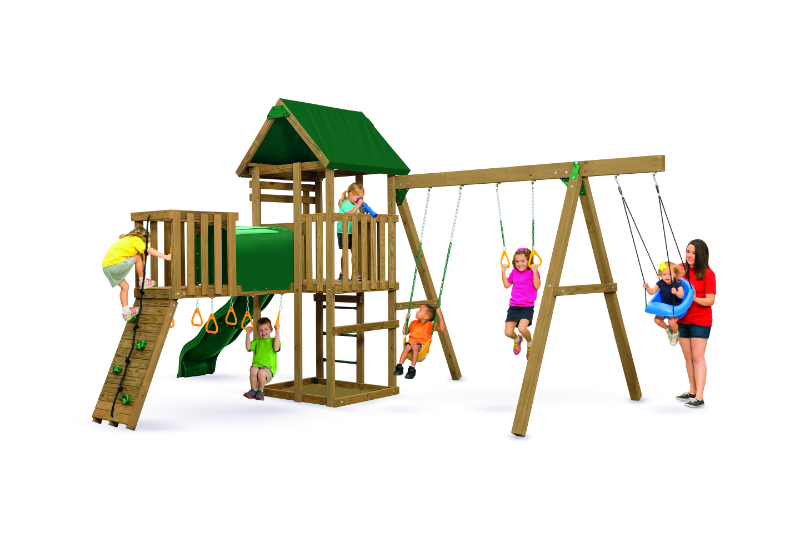 playstar plateau silver playset side view with kids