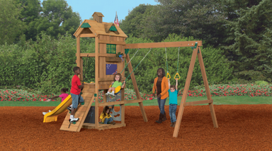 playstar trainer bronze playset outdoors view with kids